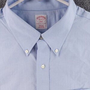 Brooks Brothers 18 4/5 Cotton Button-Down Blue Non-Iron Button Up Mens Shirt